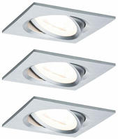 Paulmann - 93456 Nova Einbauleuchte 3er Set Led Led 18 W Aluminium (gedreht)