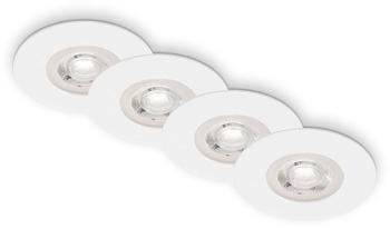 Briloner LED-Einbauleuchte Kulana 4 Stk. Weiß matt 4,9 W