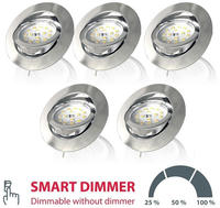 B.K.Licht LED Einbauleuchte "5er Set Einbaustrahler, Dimmbare Deckenstrahler, flache