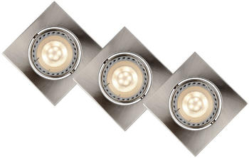 Lucide Dreh- und schwenkbarer Einbauspot Focus in chrom-matt, 3er Pack silber