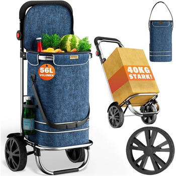 Monzana 2in1 Einkaufstrolley 56L blue