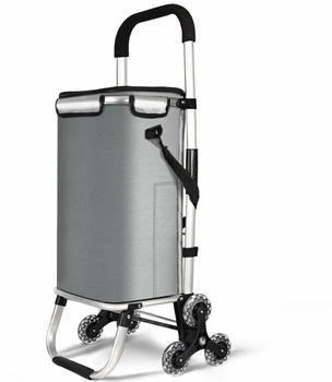 Vounot Folding Shopping Trolley with Insulated Cooling Bag grey