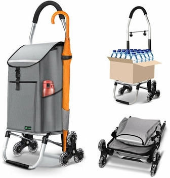 Vounot Folding Shopping Trolley gris