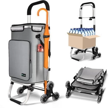 Vounot Foldable Shopping Trolley 6 Wheels 60L grey