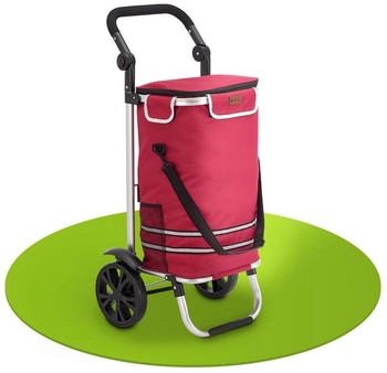 Juskys 3in1 Einkaufstrolley 56L mit K&uuml;hlfach red