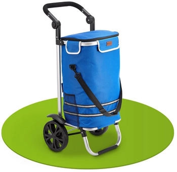 Juskys 3in1 Einkaufstrolley 56L mit K&uuml;hlfach blue