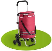 Juskys 300904, Juskys Einkaufstrolley Treppensteiger Rot