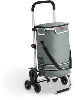 Juskys 3in1 Einkaufstrolley 56L mit K&uuml;hlfach Treppensteiger grey