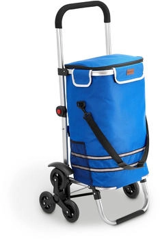 Juskys 3in1 Einkaufstrolley 56L mit K&uuml;hlfach Treppensteiger blue