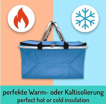 Ebest Einkaufskorb faltbar, isoliert 25L (T-EKK) light blue