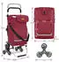 Sekey 3-in-1 klappbarer Einkaufstrolley mit Kühlfach 42L 6 Rollen red
