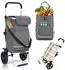 Sekey 3-in-1 klappbarer Einkaufstrolley mit Kühlfach 42L 2 Rollen grau