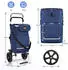 Sekey 3-in-1 klappbarer Einkaufstrolley mit Kühlfach 42L 2 Rollen blau