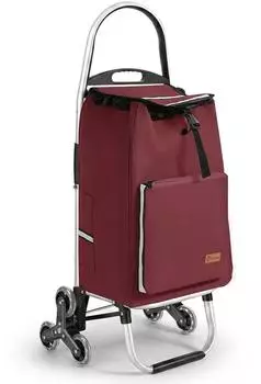 Sekey Einkaufstrolley Treppensteiger klappbar, 50L K&uuml;hlfach, Aluminium, rot (SC14)