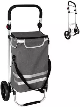Relaxdays Einkaufstrolley klappbar mit K&uuml;hlfach, 45l, 35kg