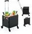 Relaxdays Einkaufstrolley, klappbar, schwarz, bis 35kg, Teleskopgriff