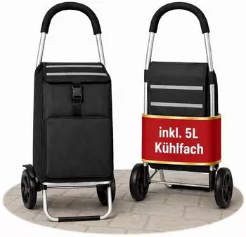 BigDean Einkaufstrolley klappbar 56L mit Kühlfach 5L (1002912)