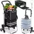 TecTake Einkaufstrolley 3-in-1 klappbar mit Kühltasche 56L (schwarz)