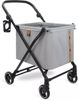 Lemodo MY DUQUE Max Einkaufstrolley, faltbar, 4 Rollen, Federung, 25kg, grau