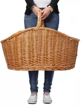 Dekoleidenschaft Einkaufskorb "Maxi" aus Weide, XXL, 68x49x47cm