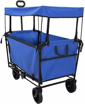 vidaXL Klappbarer Transportwagen mit Bremsen, schwarz, 105x56,5x116cm (42020663)