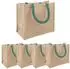 vidaXL Jute-Handtaschen 5er-Set, natur/grün, 26x22x14cm (42012284)