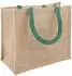 vidaXL Jute-Handtaschen 5er-Set, natur/grün, 26x22x14cm (42012284)