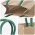 vidaXL Jute-Handtaschen 5er-Set, natur/grün, 26x22x14cm (42012284)