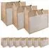 vidaXL Jute-Handtaschen mit Tasche, natur/weiß, 10er-Set (42012291)