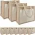 vidaXL Jute-Handtaschen mit Tasche, natur/weiß, 10er-Set (42012289)
