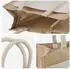 vidaXL Jute-Handtaschen mit Tasche, natur/weiß, 10er-Set (42012289)