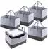 LuxusKollektion Filztaschen Shopper 5er-Set, grau, faltbar (38x25,5x25,5cm)