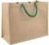 vidaXL Jute-Handtaschen 10er-Set, natur/grün, 42x33x19cm