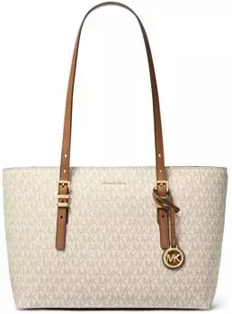 Michael Kors Quinn Medium Signature Leder Shopper vanille/acorn (30T5GQNT2B-149)