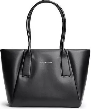 Tommy Hilfiger Essential Metallic-Logo Tote Shopper schwarz (AW0AW18374BDS)
