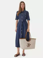 Tommy Hilfiger Tragetasche "TH ELEV SUMM MAXI TOTE CANVAS" Damen Schultertasche,