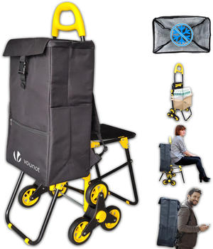 Vounot Foldable Shopping Trolley with Yellow Seat