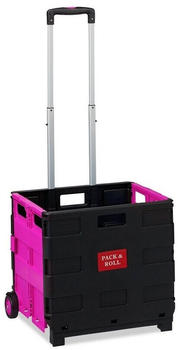 Relaxdays Einkaufstrolley klappbar (10027691) schwarz/pink