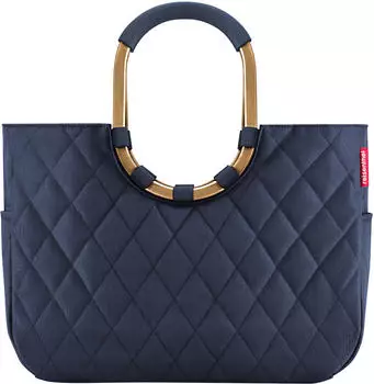 Reisenthel Loopshopper L frame rhombus midnight gold
