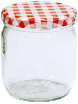 Testrut Wurstglas 425 ml Deckel Karo rot/weiß