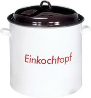 Kr&uuml;ger Einkochtopf emailliert mit Metalldeckel 28 Lieter 35cm