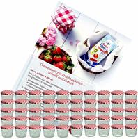 50er Set Sturzglas 230 ml Marmeladenglas Einmachglas To 82 rot karierter Deckel...