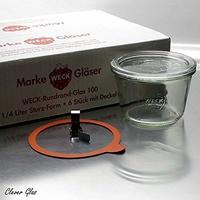 Weck 6 x Rundrandglas 0,25 Einkochglas Sturzglas Sturzform Einkochen