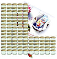 100er Set Sturzglas 125 ml To 66 goldener Deckel incl. Diamant-Zucker...