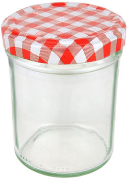 MamboCat 25er Set Sturzglas 230 ml HOCH To 66 rot karierter Deckel incl. Diamant Gelierzauber Rezeptheft