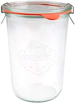Weck 6x WECK-Sturzglas 850ml Liter mit Gummiring und Klammern