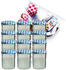 MamboCat 12er Set Sturzglas 350 ml Marmeladenglas Einmachglas Einweckglas To 82 blau karierter Deckel