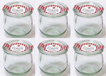 Einkochwelt Einmachglas Einkochglas Einweckglas 370 ml [6 Stück] mit Glasdeckel rund