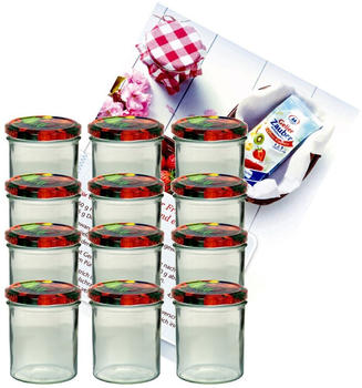 MamboCat 15er Set Sturzglas 350 ml To 82 ObstNachbildung Deckel Einmachgläser Marmeladengläser incl. Rezeptheft