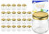 MamboCat 24er Set Rundglas 212 ml nieder To 66 goldener Deckel Sturzgläser Einmachgläser incl. Rezeptheft